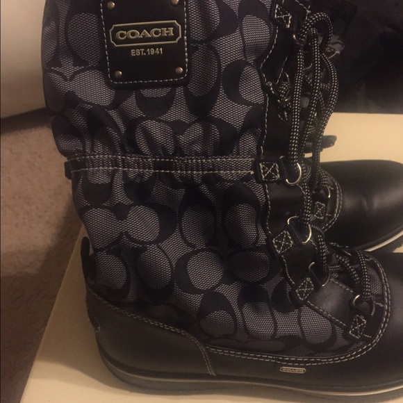 Black and Grey Coach Boots - Picture 2 of 2
