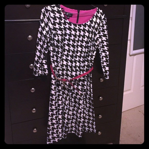 Black dress with pink accents