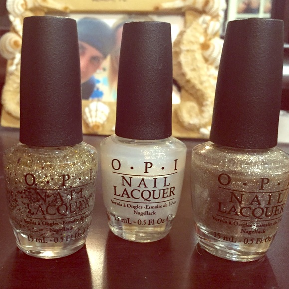 Three OPI staple color nail polish
