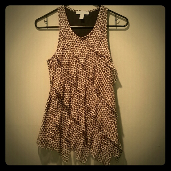 Flowy grey polka dotted tank by Weston Wear