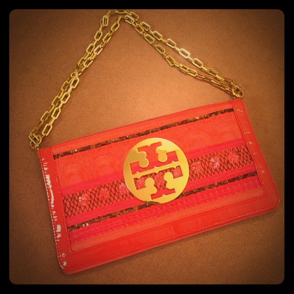 Tory Burch Embroidered Reva Clutch