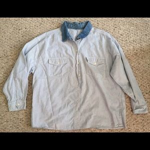 Vintage mixed denim button up