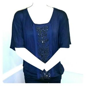 Sparkly navy blue shirt