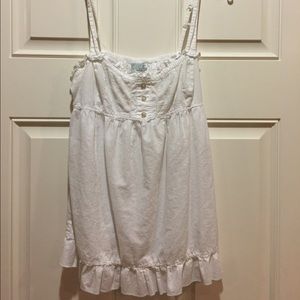White ruffle summer top