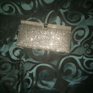 Sequined silver wallet.