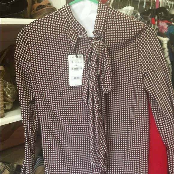 Zara Tops - Zara print shirt with tie