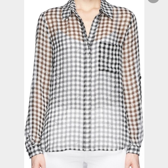 DVF Gingham Blouse size 2
