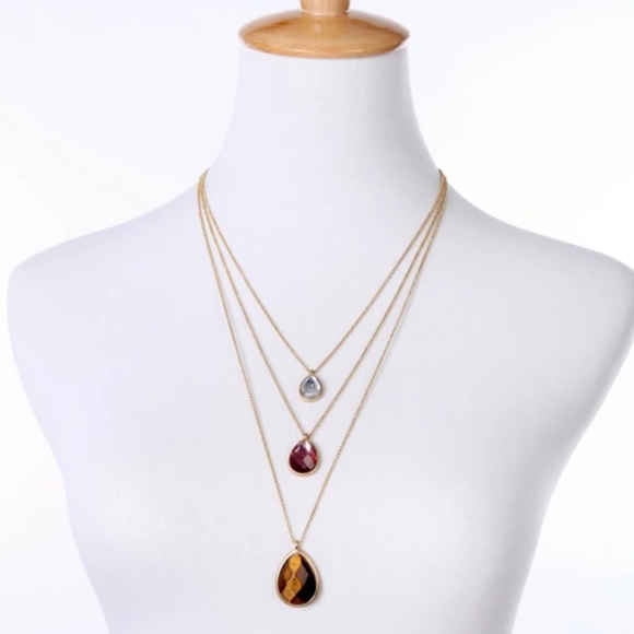 🆕 Three Layered Crystal Necklace - Picture 2 of 4