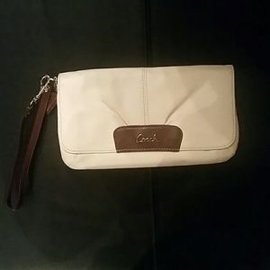 Beige Coach Wristlet
