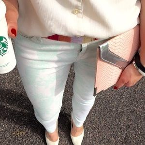 Coral and Silver Croc Like Envelope Clutch