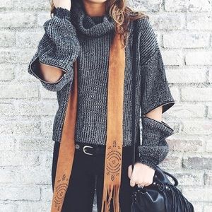 BLACK TURTLE NECK LF SWEATER W/ Zippers