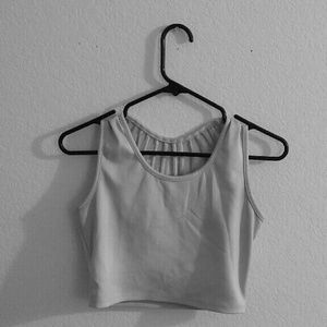 White Cut Out Crop Top