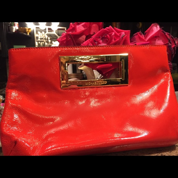 Michael Kors patent leather clutch