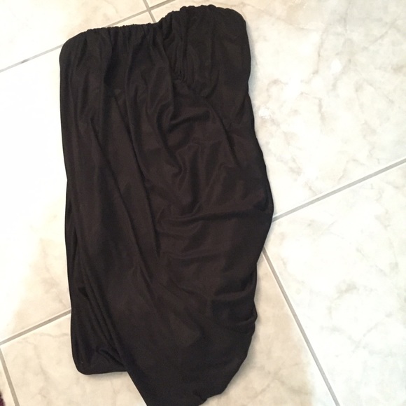 Strapless Drapey Black Dress Size Small - Picture 2 of 2
