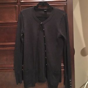 Club Monaco alpaca wool button black cardigan