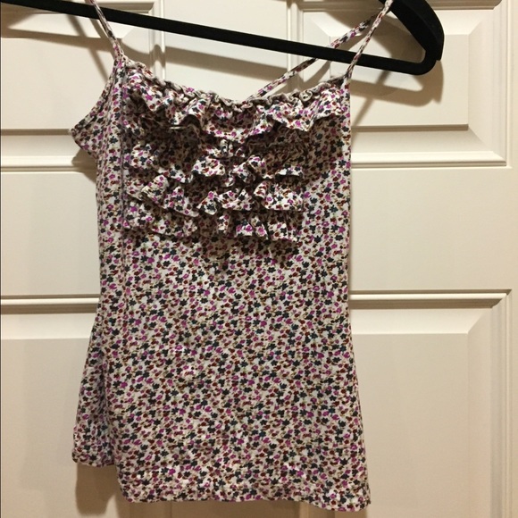 Ruffle flower print top