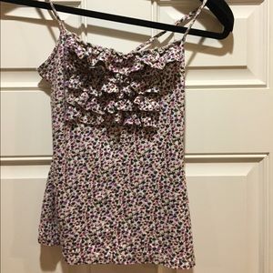 Ruffle flower print top