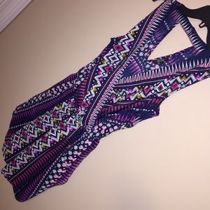 Tribal shorts romper