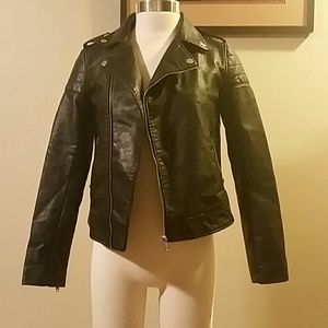 Faux leather moto jacket (never worn)