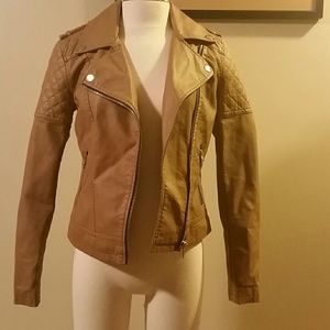 Faux leather moto jacket (worn once)