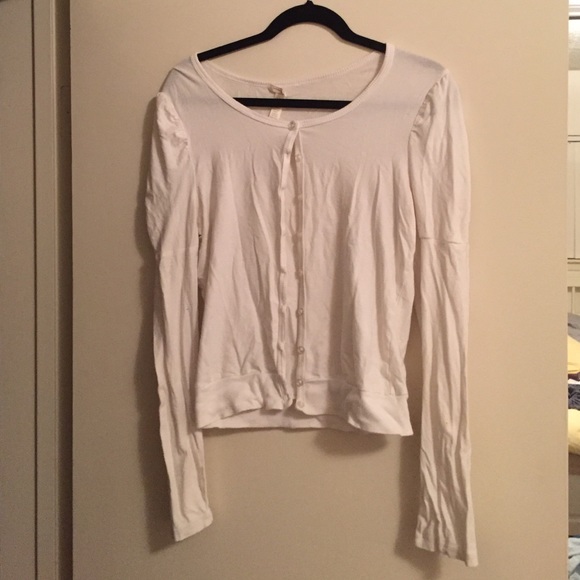 White button-up cardigan