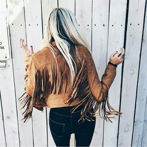 Fringe suede jacket