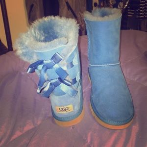 Blue Bailey Bow Kids Uggs