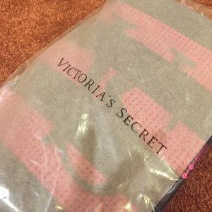 Pink and black striped Victoria secrets tote bag