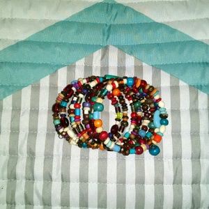 Wooden bead bracelet