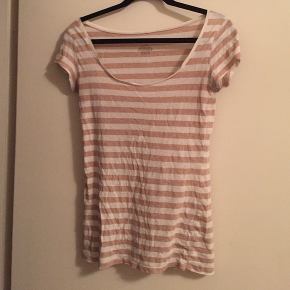 Tan/white striped tee
