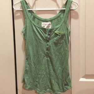 Green Aero Tank with floral buttons