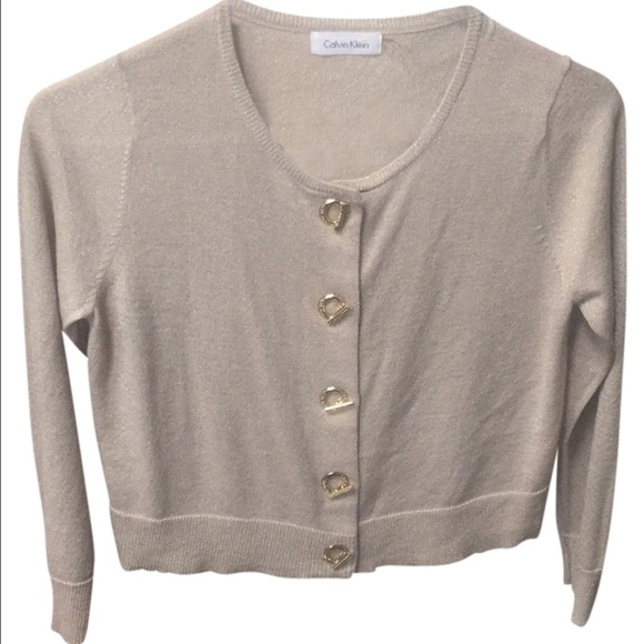 Calvin Klein beige/gold cardigan