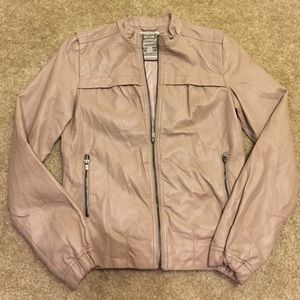 Faux leather biker jacket