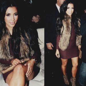 VINTAGE HAVANA faux fur vest. Size M.