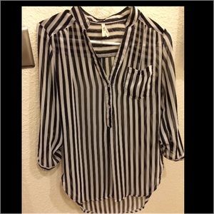 Striped black and white blouse, size small
