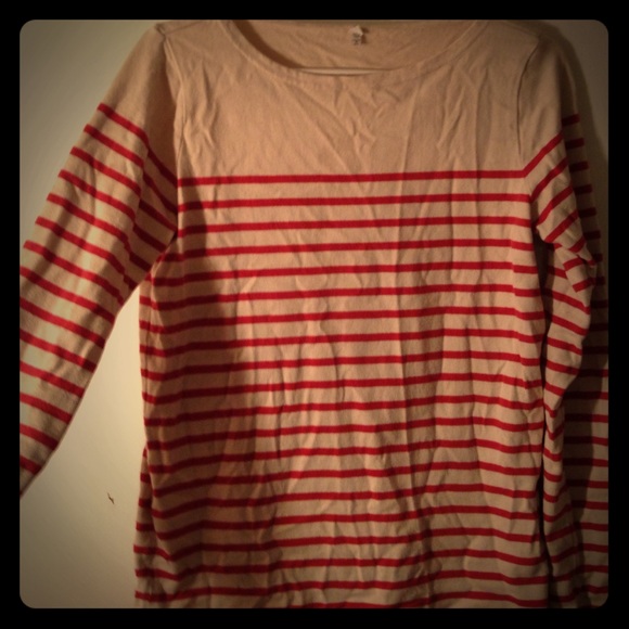 MUJI red striped long sleeve tee