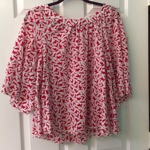 Bird print flowy top