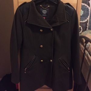 Vince Camuto olive green military style coat