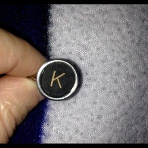 Typewriter Key Letter "K" initial Ring