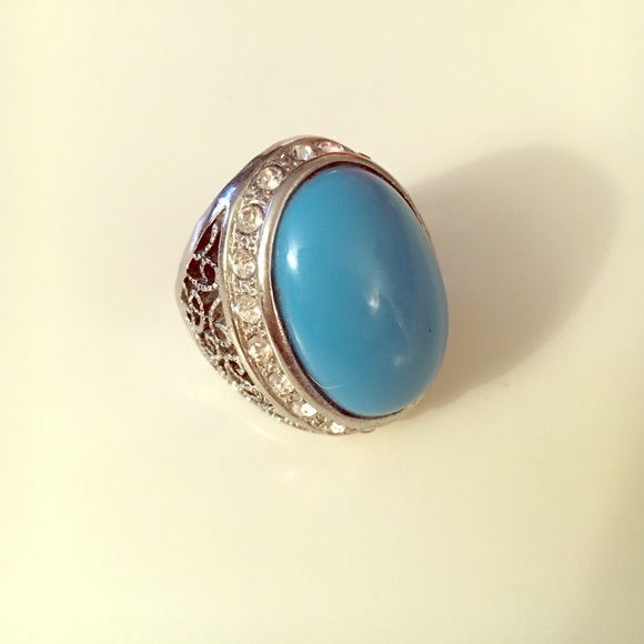 Teal cocktail ring