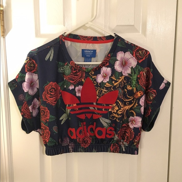 ADIDAS X RITA ORA FLORAL CROP TOP