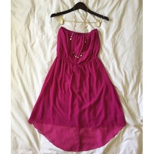 Pink high-low flowy dress