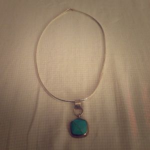 Sterling Silver Necklace w/ Turquoise Stone