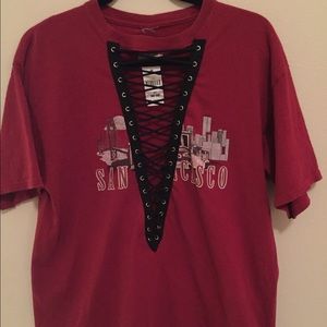 LF FURST OF A KIND VINTAGE LACE UP TEE (one size)