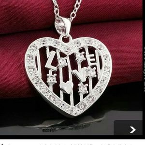 925 STERLING SILVER CZ HEART PENDANT NECKLACE