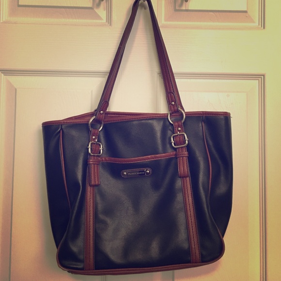Brown and black purse