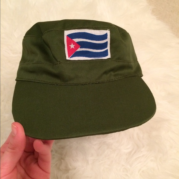 Cuban Flag Army Hat- Purchased In Cuba