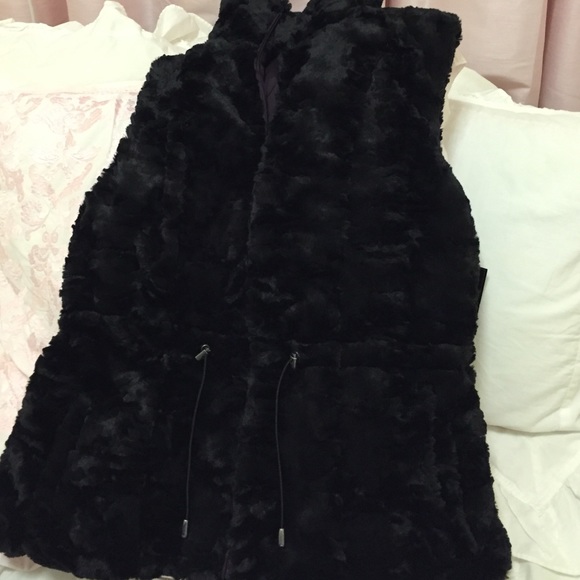 Black fur vest