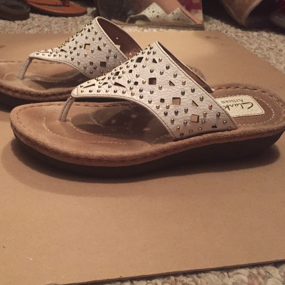 Clarks Artisan wedge white sandal