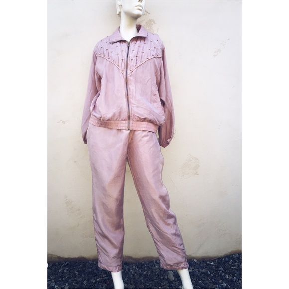 Vintage Salmon/Gold windbreaker suit L/XL